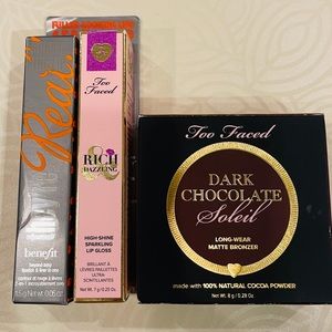 Too Faced bronzer / lipstick, Benefit lipstick